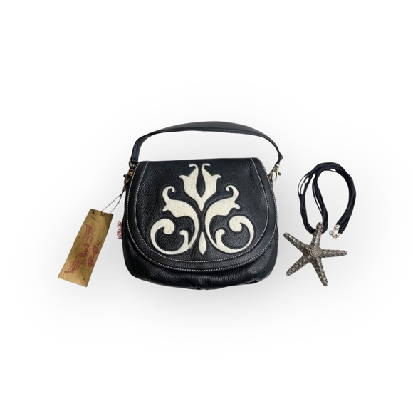 new Blush B-Lush ༄ Cavalier Leather + Fur Pouchette Clutch Handbag Bag ༄ Black - Picture 14 of 16